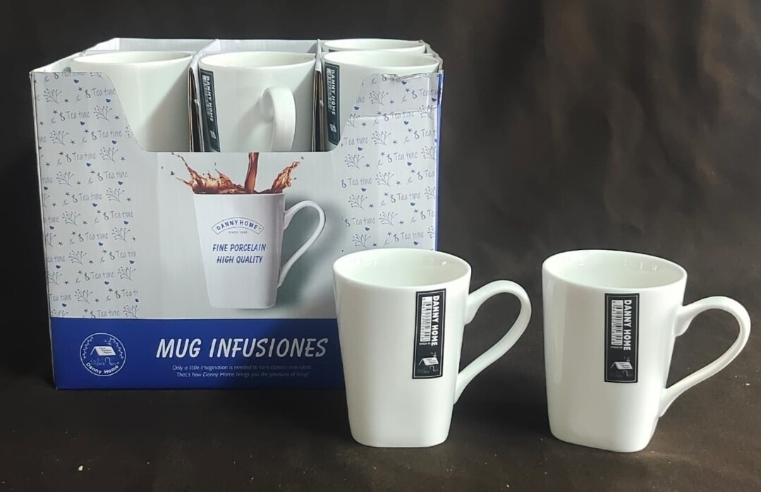 Danny Home White Porcelain Tea Mugs 300ml 6pcs set