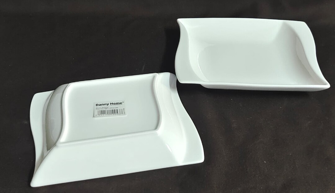 Danny Home 8&quot; Square Deep Plate in Fine Porcelain (BW009-2)