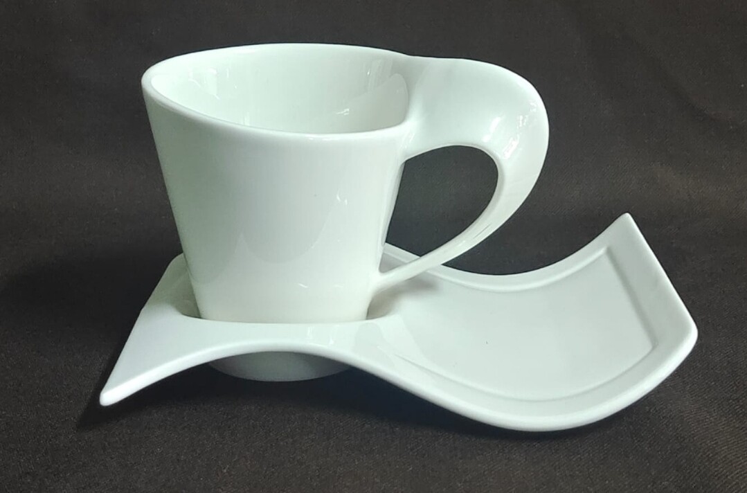 Danny Home Square Cup &amp; Saucer Set in Fine Porcelain 190ml (BW009-7)