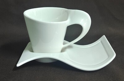 Danny Home Square Cup &amp; Saucer Set in Fine Porcelain 190ml (BW009-7)