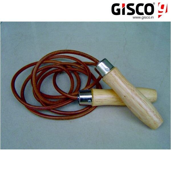 Gisco Skip Ropes - Leather (Natural Leather Rope with Wooden Handles) - Model 50651-9