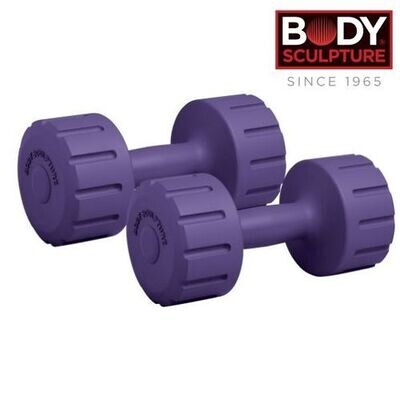 Body Sculpture 2kg Vinyl Dumbbell Pair - Purple bw-102N-B