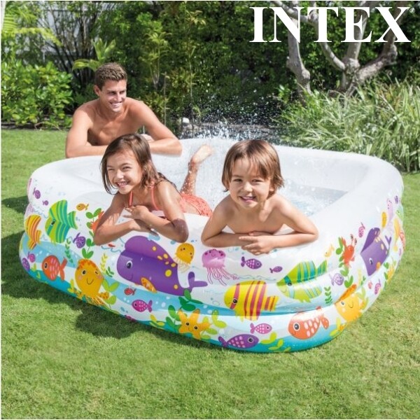 Intex Swim Center Sea Aquarium 57471: Colorful Inflated Pool for Splashing Fun (3+ Years)