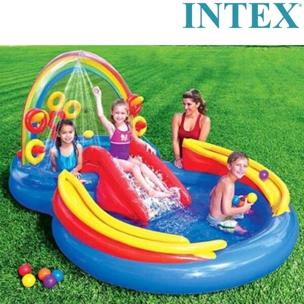 Intex Playcenter water pool Rainbow Ring 57453: Colorful Water Fun for Ages 3 and Up
