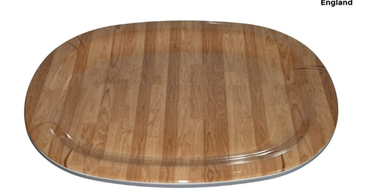 Servewell Deco serving platter 31cm white teak design
