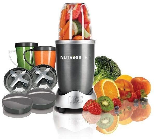 Original NutriBullet NBR-1212M Grey 9 Piece Set - Powerful 600-Watt Blender for Nutrient Extraction