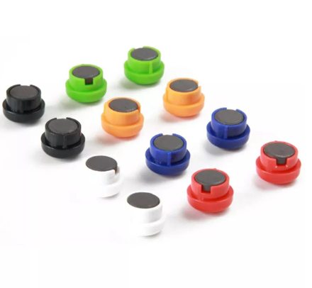 Deli E7824 Whiteboard Magnets 20mm Assorted Colors - Set of 12 Magnetic Buttons
