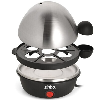 Sinbo SEB 5802 Egg Cooker - Efficient 7-Egg Capacity, Stainless Steel Cover, Auto Turn-Off, Buzzer