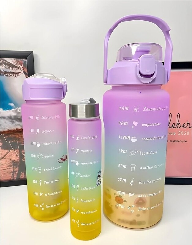 Motivational Water Bottles 3pcs set (2L, 1L, 500ml)