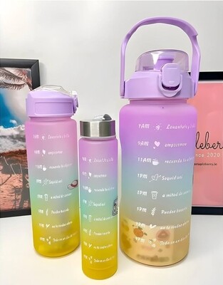 Motivational Water Bottles 3pcs set (2L, 1L, 500ml)