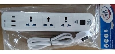 ValuePlus 3Way Extension Socket with 2 Usb ports