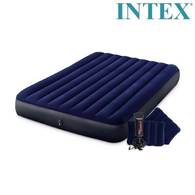 Intex Queen Dura-Beam Classic Downy Airbed -with Hand Pump (64765)