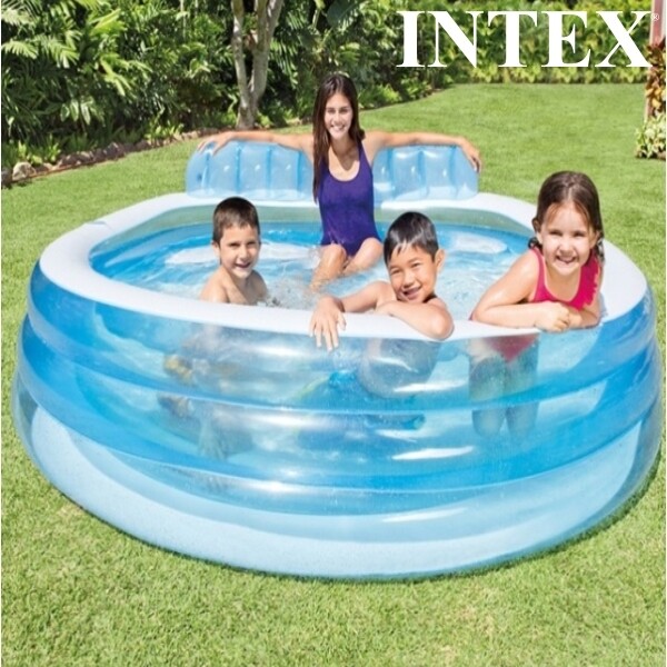 Intex Swim Center Family Lounge Pool 57190NP - Relaxation Oasis for Ages 3 and Above, 88" x 85" x 30"