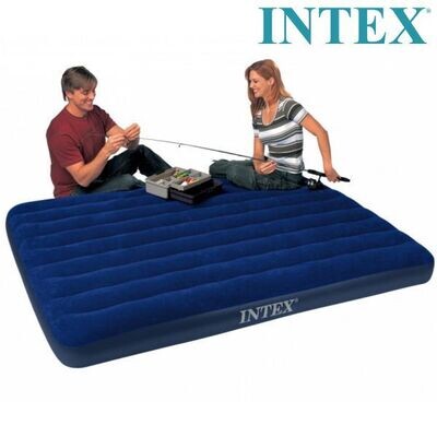 Intex Queen Dura-Beam Classic Downy Airbed 64759 - Versatile Comfort for Home and Camping