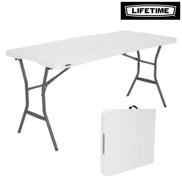Lifetime Foldable Table 1.5m Long - Slim Fold-In-Half 5' - Versatile and Durable
