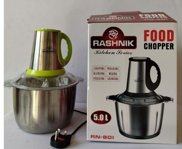 Rashnik Stainless Steel Food Chopper 5L RN801 - Powerful Electric Appliance for Effortless Food Preparation