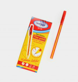 Premium Teepee Fine Point Ball 302 Red - Wholesale Pack of 25 High-Quality Ballpoint Pens