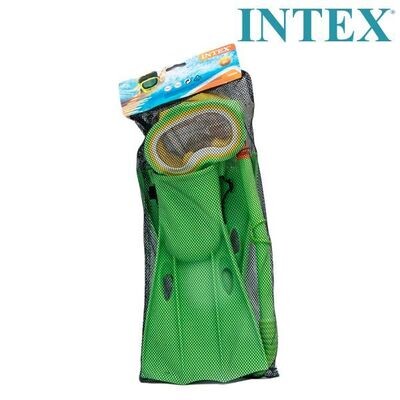 Intex Master Class Swim Fins Set (5-7) with Swim Goggles, Snorkel - Dive into Underwater Adventures with Style and Comfort