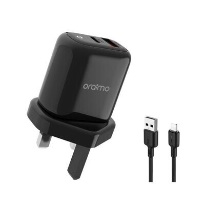 Oraimo OCW-U94D-L53 PowerCube 3 Pro 18W Iphone Fast Charging Charger Kit with Lightning Cable