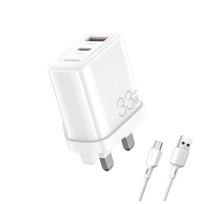 Oraimo OCW-U101D PowerGaN 33W Fast Charging charger kit with 3A Type-C cable