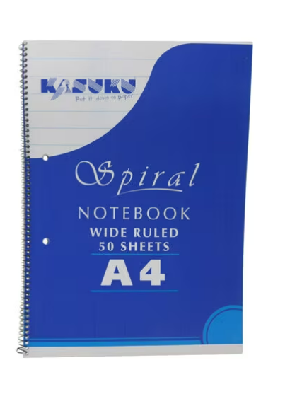 Kasuku Spiral Notebook Pad Sheets 50GSM A4 - 6pcs Wholesale Pack