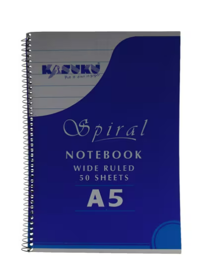 Kasuku Spiral Notebook Pad Sheets 50GSM A5 - 6pcs Wholesale Pack