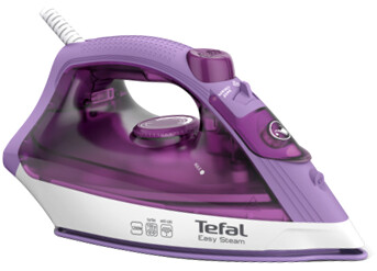 Tefal 1200W Steam Iron: FV1953M0 - Powerful Lilac Iron with Ceramic Coloured Soleplate