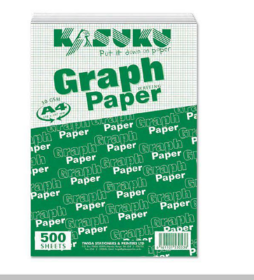 Kasuku A4 Graph Paper - 500 Sheets, 50GSM, 5mm and 10mm Square
