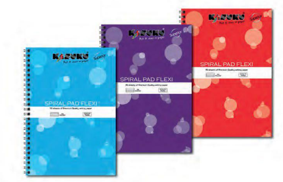 Kasuku Spiral Pad Flexi A4 - 70 Sheets (6pcs Wholesale Set): Versatile Notebooks for School and Work