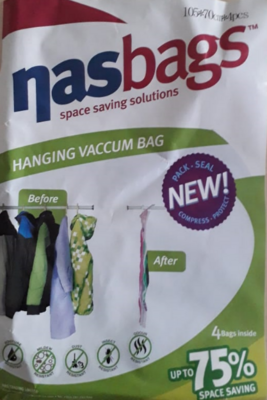 Hanging Vacuum Bags - Set of 4 (110x70x44cm) Comes with Hnagers