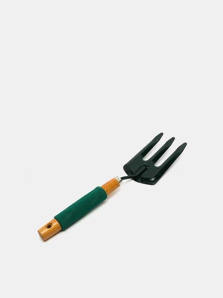 KMT Tools 3-Tooth Gardening Fork with Padded Wooden Handle 35cm