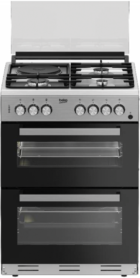 Beko FDF63110DXDSL 60x60cm 3 Gas + 1 Hot Plate, Double Oven Cooker – Made in Turkey