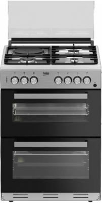 Beko FDF63110DXDSL 60x60cm 3 Gas + 1 Hot Plate, Double Oven Cooker – Made in Turkey