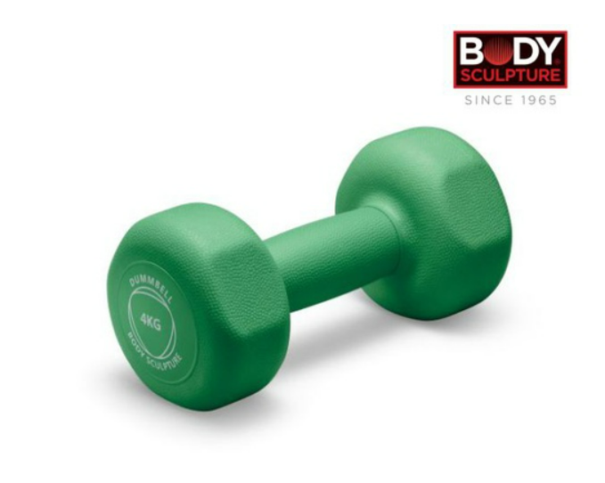 Body Sculpture Neoprene Dumbbell Set BW-131-4kg (2pcs) - Perfect for Aerobic Workouts and Comprehensive Strength Training