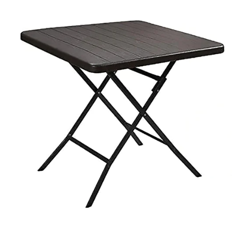 Weekender Portable Plastic Foldable Table with Wood Design - Perfect for Parties, Picnics, and Garden Gatherings (Seats 2-4)
