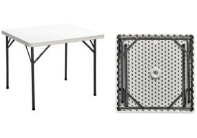 WEEKENDER AK-88 88cm Square Foldable Table - White,