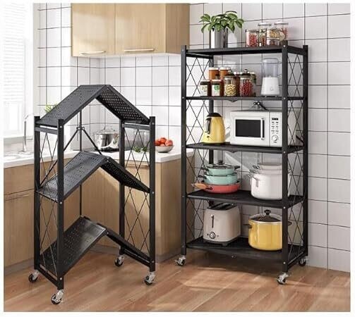 5-Tier Multipurpose Organizer with Wheels (H:1600mm, L:720mm, W:340mm)