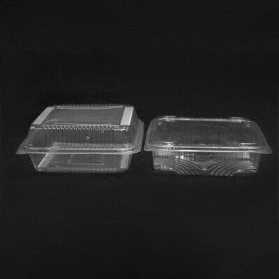 Generic food Takeaway containesr 2000ml clear with attached hinged lid PER 10PCS Model FGPCART/2000