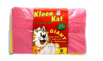 Kleen Kat Giant Scouring Pad - 6-Piece Pack for Heavy Duty Cleaning