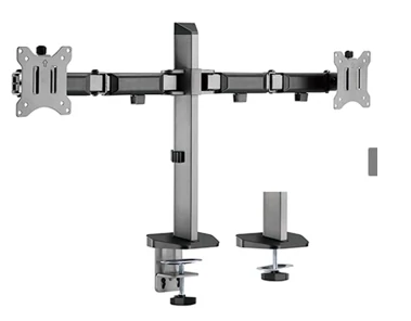 DELUXE DUAL-MONITOR ARTICULATING MONITOR ARMS For Most 17&#39;-32 Inch Monitors, Dark Grey | LDT55-C024