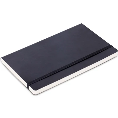 Deli-3347 Leather Cover Notebook - Black, 25K, 96 Sheets