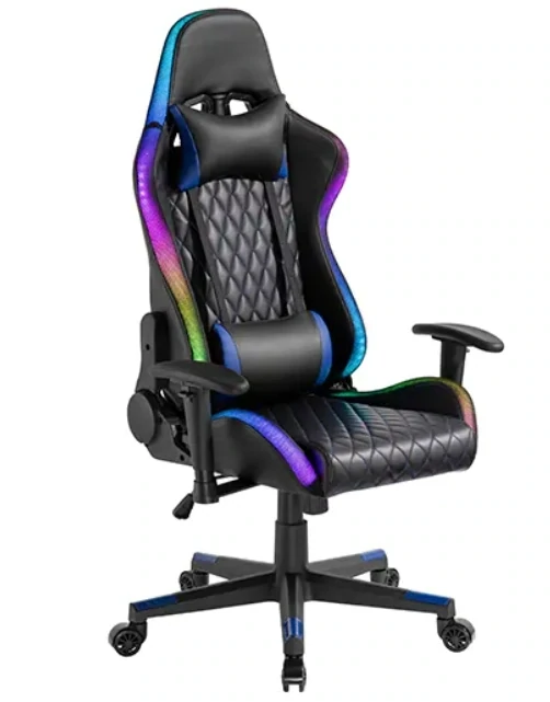 CH06-30 Large Diamond Quilted PU Gaming Chair: Best-in-Class Comfort with RGB Lights