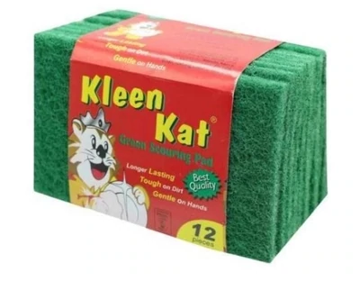 Kleen Kat Scouring Pad Value Pack - 12-Pack Heavy Duty Cleaning Pads