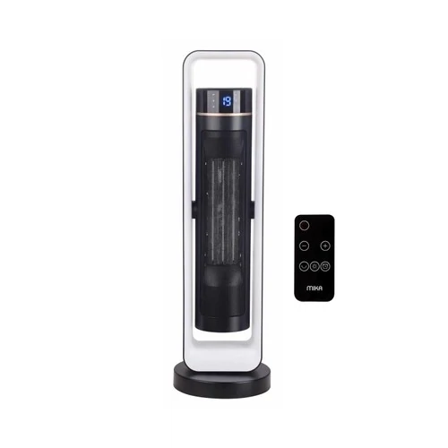 MIKA Tower Ceramic Heater - 1500W-2200W, With Remote, Black & White