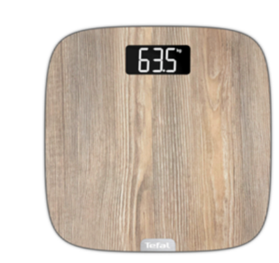 TEFAL Bathroom Scale: PP1600V0 - Natural Wood Effect, 160kg Capacity"