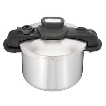 TEFAL Secure Pressure Cooker 8L: P2584402 - Two Cooking Programs, 5-Point Safety System