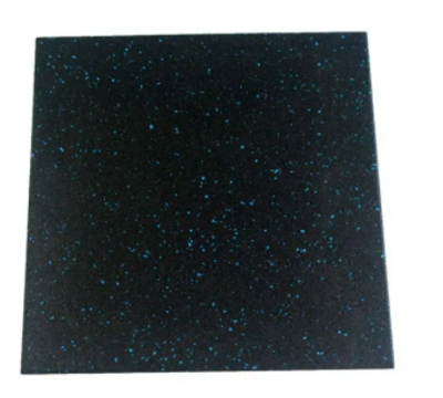 GYM Rubber Flooring Tiles Mats Plain Black Thickness 15mm