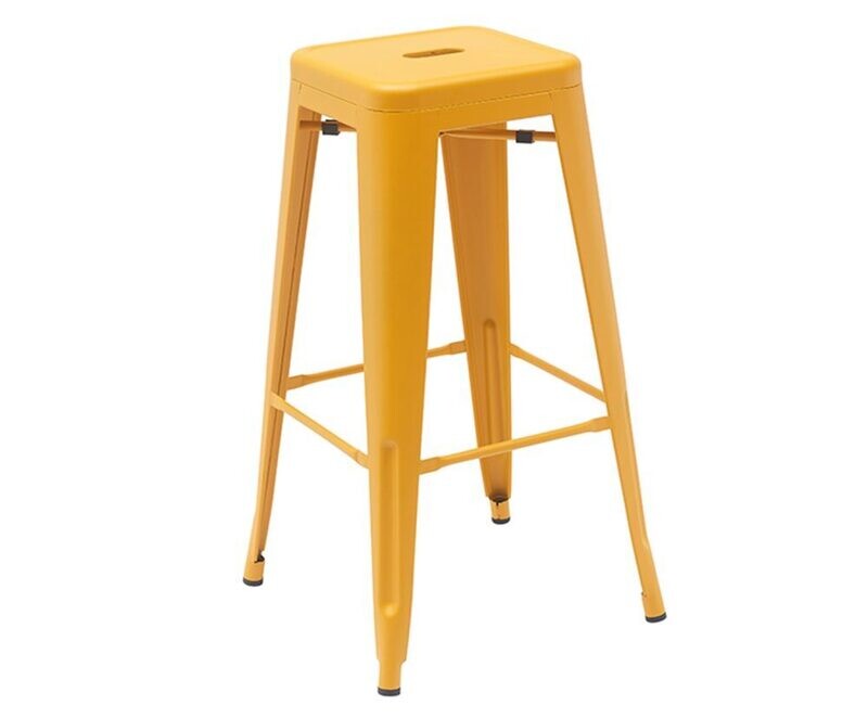 Sleek Metal Bistro Stool without Backrest