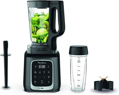 MOULINEX Blender, InfinyMix+ High-Speed Blender Mixer, 1.75 L Tritan Jar + 600 ml Travel Cup, 5 Auto Programs + Manual Control, LM91HD27
