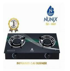 Nunix GG PRO 007 2 Burner Gas Stove Glass Top